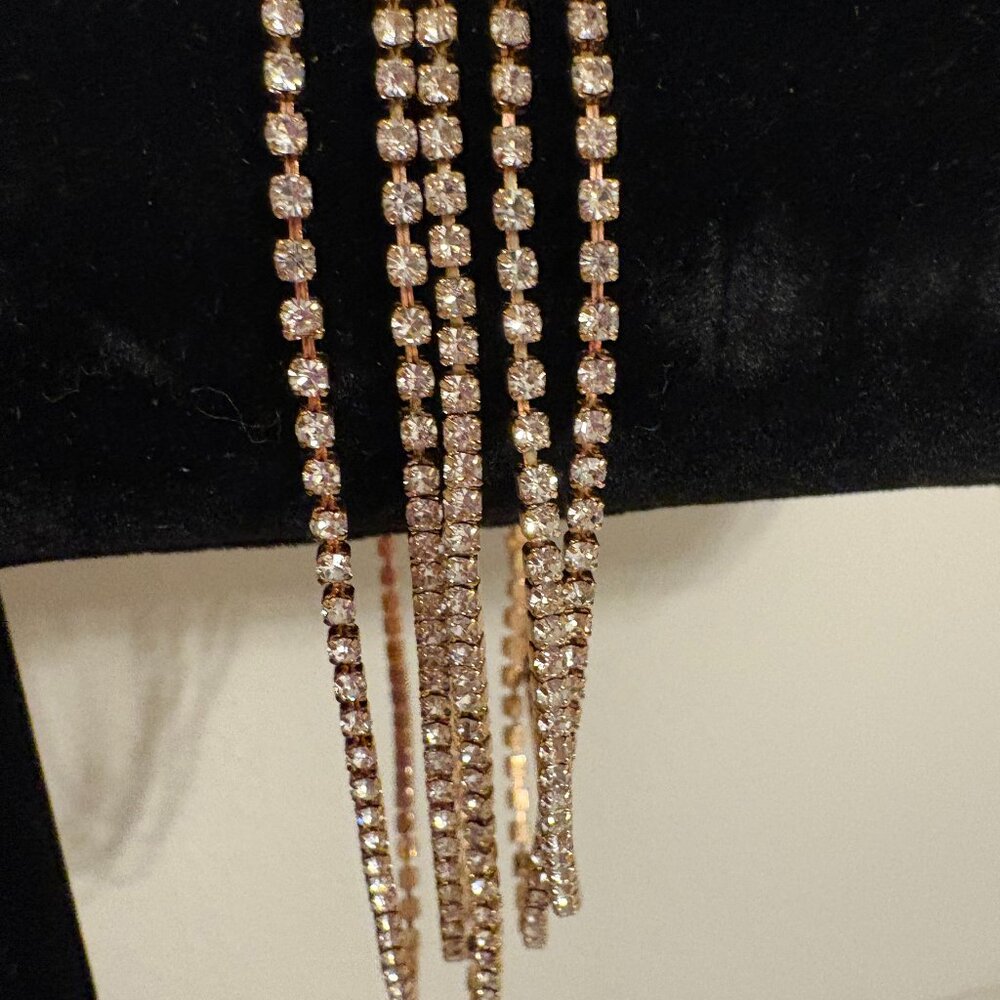 Gold Rhinestone Bracelets - Set of 5